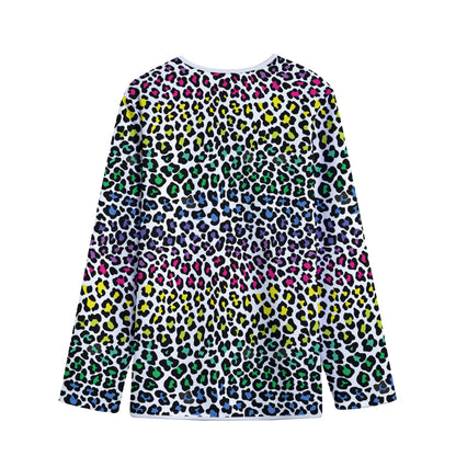 Colorful Leopard Print Long Sleeve Short Coat