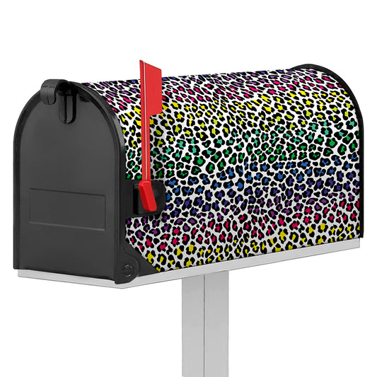 Colorful Leopard Print Mailbox Cover