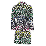 Colorful Leopard Print Men's Bathrobe