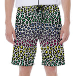 Colorful Leopard Print Men's Beach Shorts