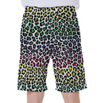 Colorful Leopard Print Men's Beach Shorts