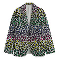 Colorful Leopard Print Men's Blazer