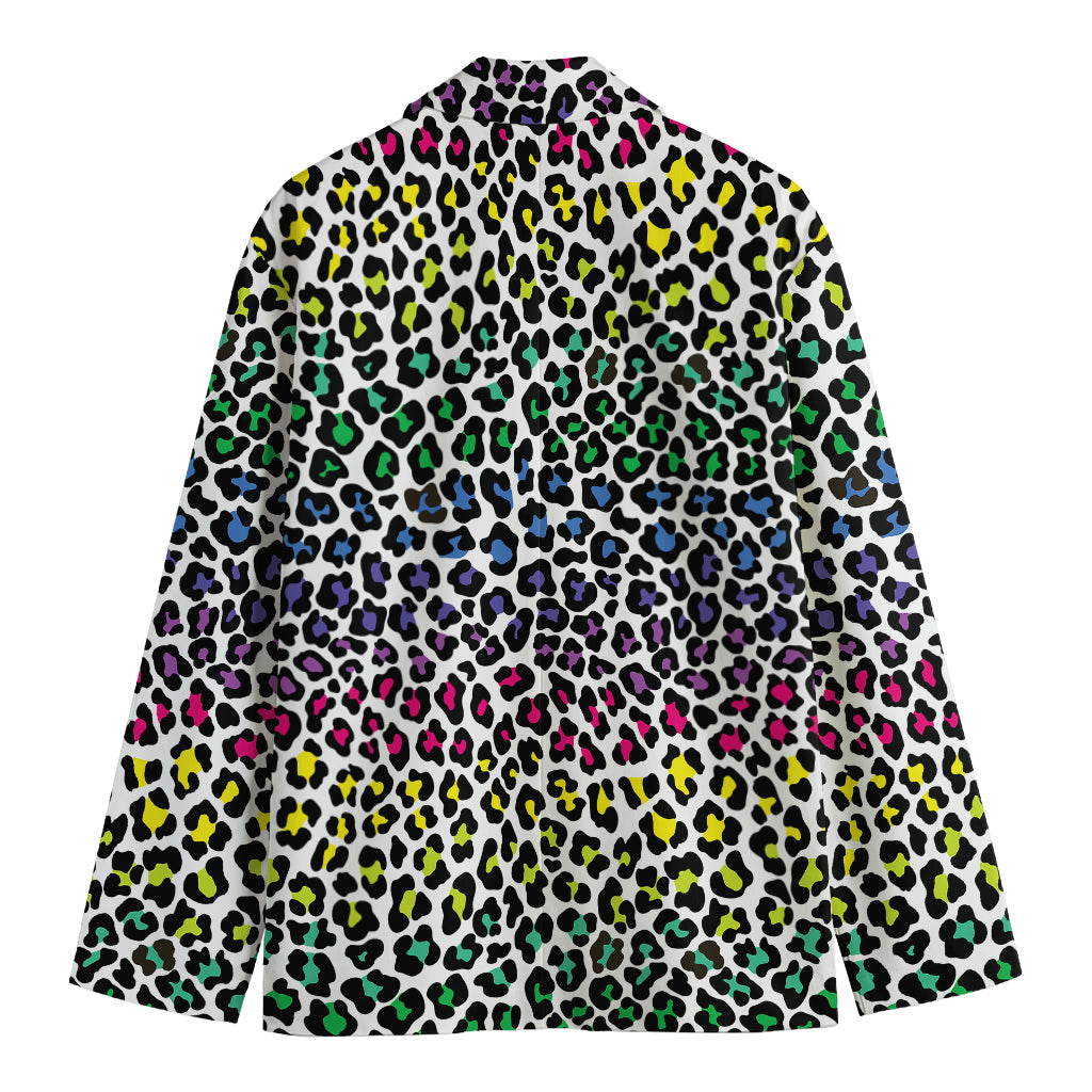 Colorful Leopard Print Men's Blazer