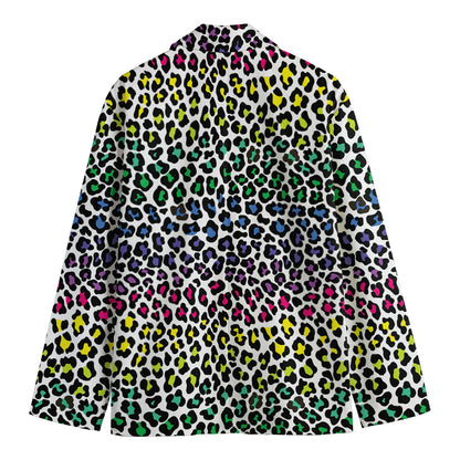 Colorful Leopard Print Men's Blazer