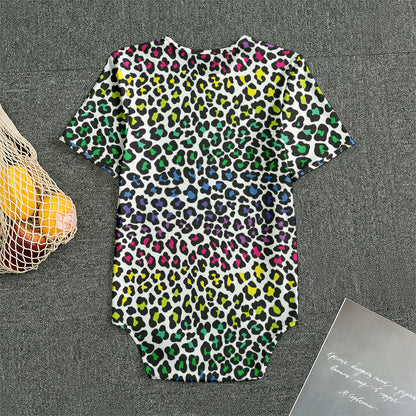 Colorful Leopard Print Men's Bodysuit