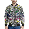 Colorful Leopard Print Men's Bomber Jacket