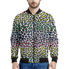 Colorful Leopard Print Men's Bomber Jacket