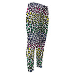 Colorful Leopard Print Men's Compression Pants