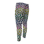 Colorful Leopard Print Men's Compression Pants
