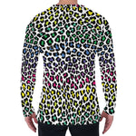 Colorful Leopard Print Men's Long Sleeve T-Shirt