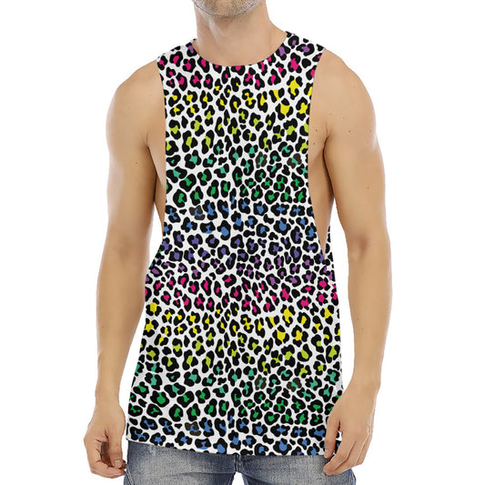 Colorful Leopard Print Men's Muscle Tank Top