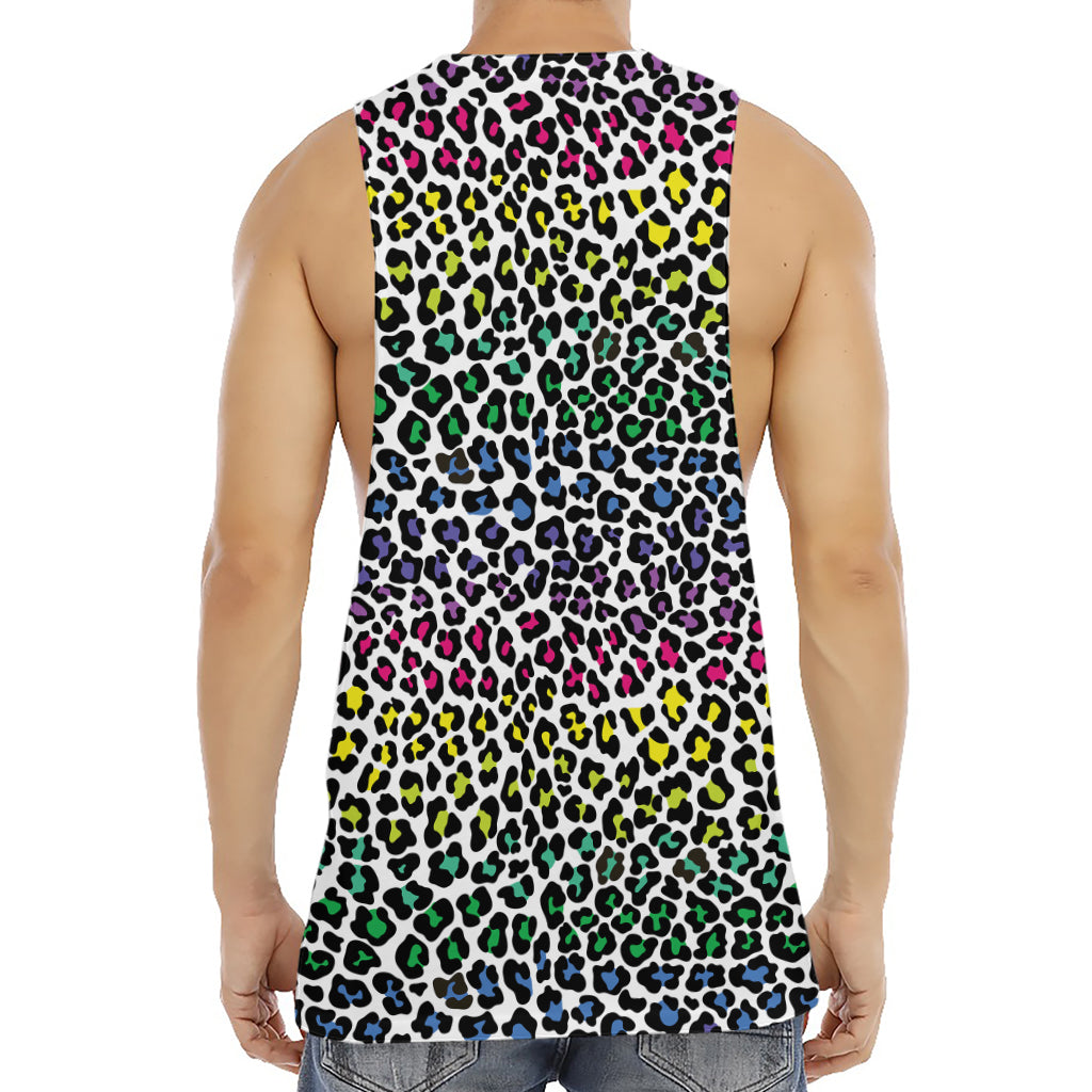 Colorful Leopard Print Men's Muscle Tank Top