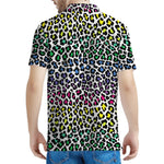 Colorful Leopard Print Men's Polo Shirt