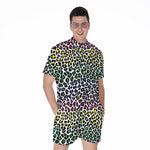 Colorful Leopard Print Men's Rompers