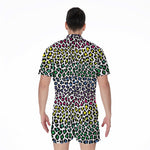 Colorful Leopard Print Men's Rompers