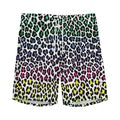 Colorful Leopard Print Men's Athletic Shorts
