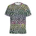 Colorful Leopard Print Men's Athletic T-Shirt