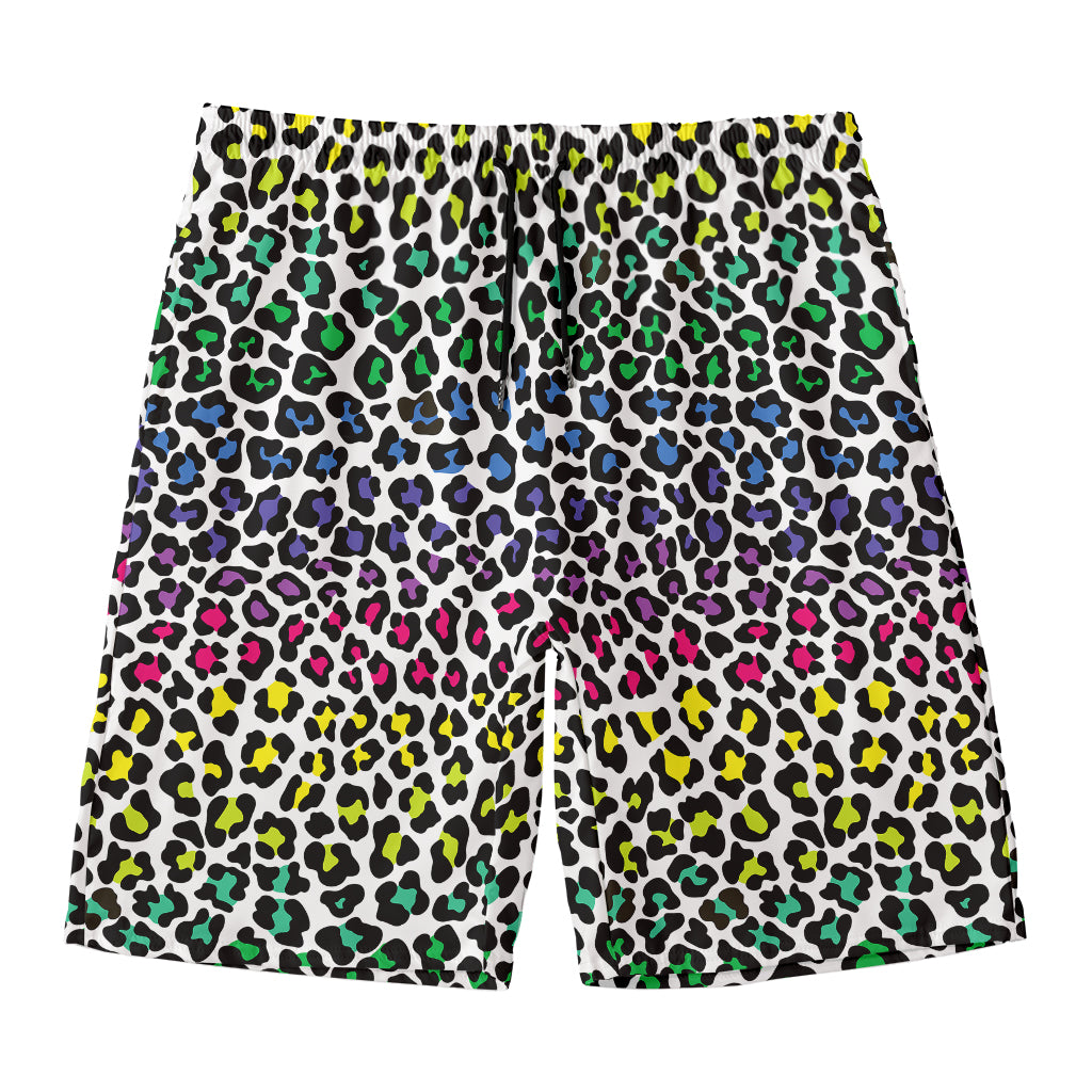 Colorful Leopard Print Men's Swim Trunks