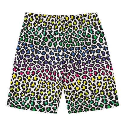Colorful Leopard Print Men's Swim Trunks
