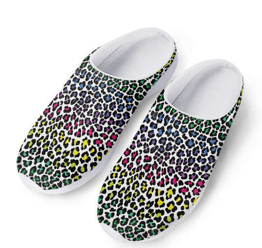 Colorful Leopard Print Mesh Casual Shoes