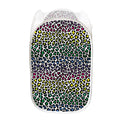Colorful Leopard Print Mesh Laundry Hamper