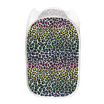 Colorful Leopard Print Mesh Laundry Hamper