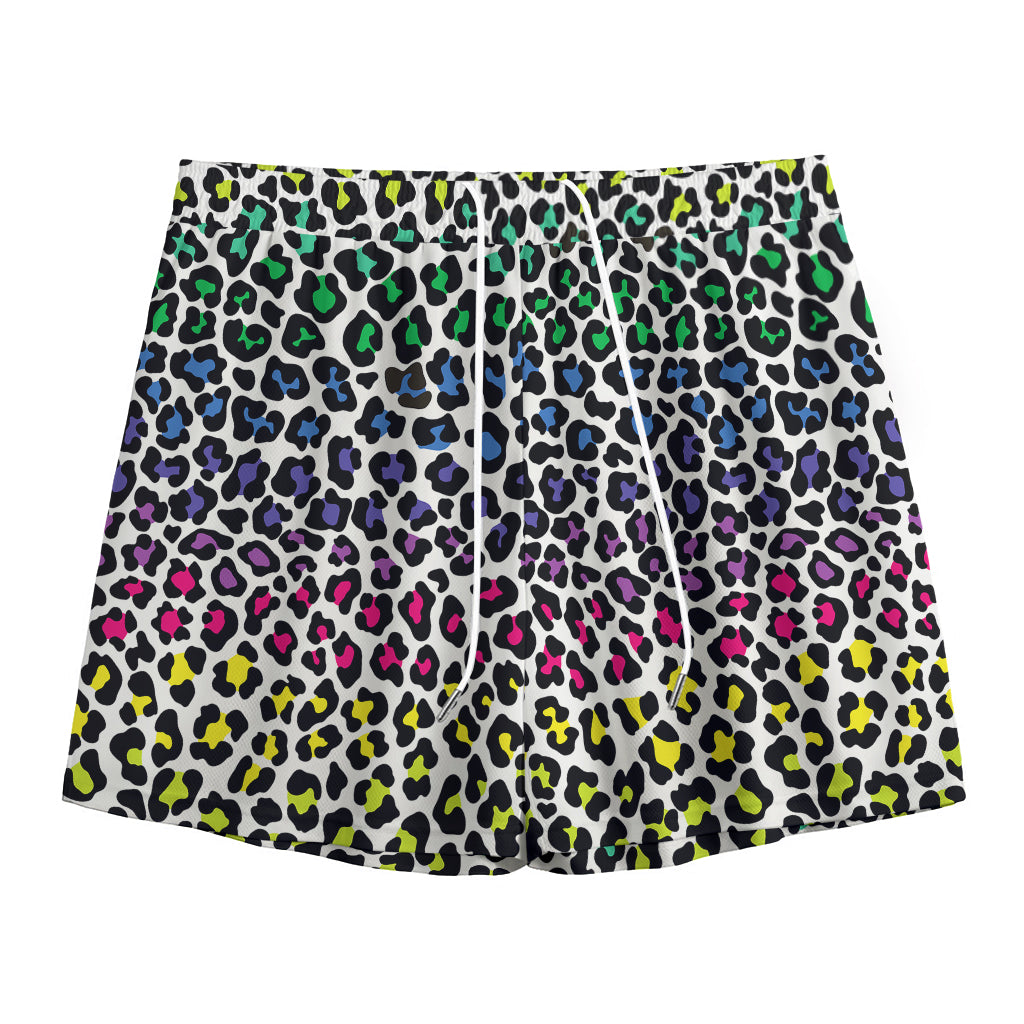 Colorful Leopard Print Mesh Shorts