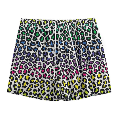 Colorful Leopard Print Mesh Shorts