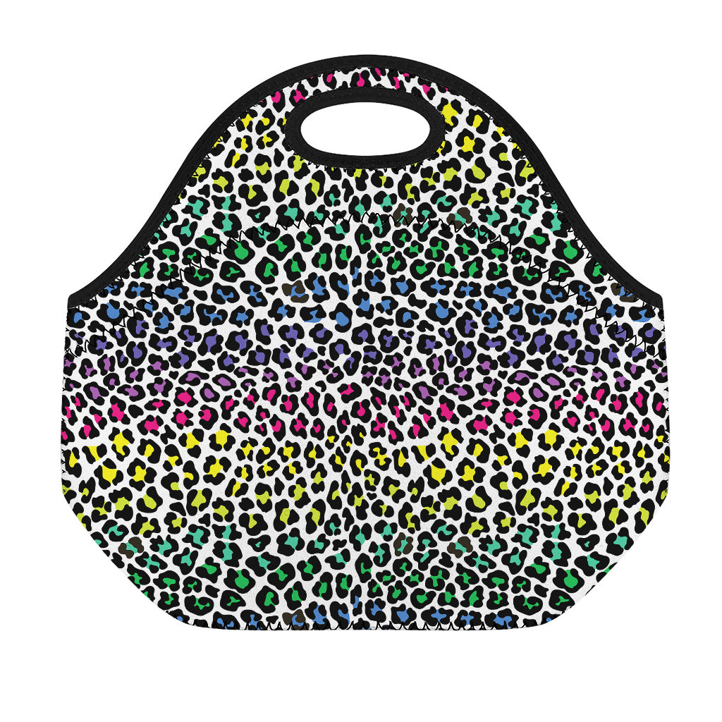 Colorful Leopard Print Neoprene Lunch Bag