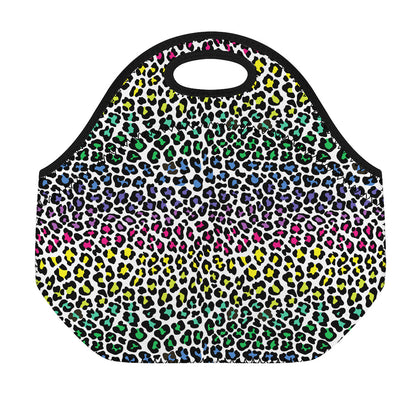 Colorful Leopard Print Neoprene Lunch Bag