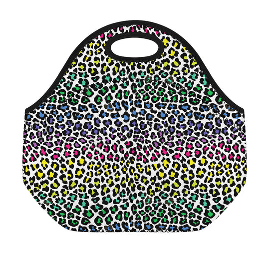 Colorful Leopard Print Neoprene Lunch Bag