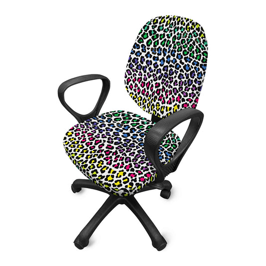 Colorful Leopard Print Office Chair Cover