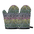 Colorful Leopard Print Oven Mitts