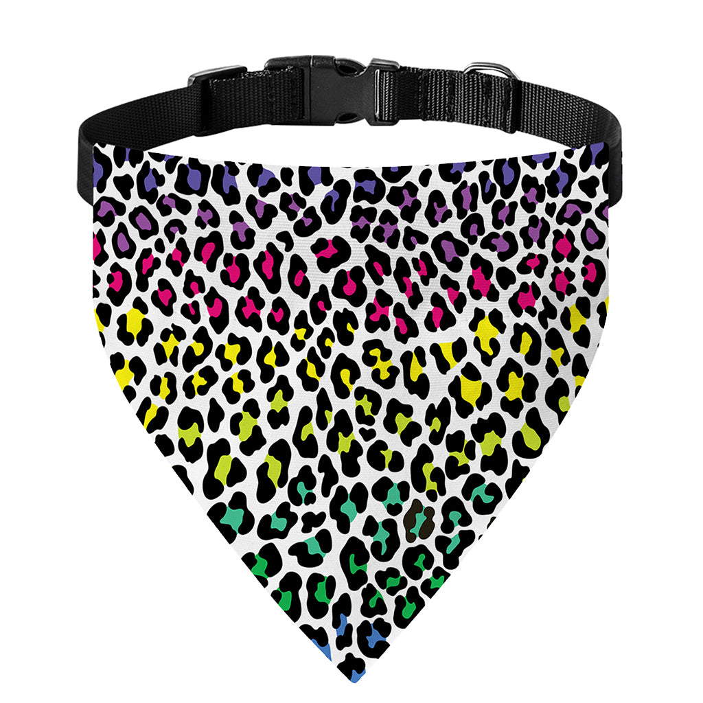 Colorful Leopard Print Over The Collar Dog Bandana