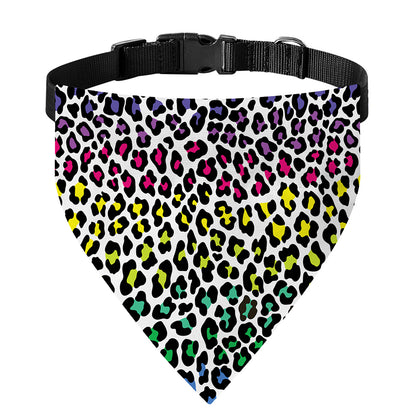 Colorful Leopard Print Over The Collar Dog Bandana