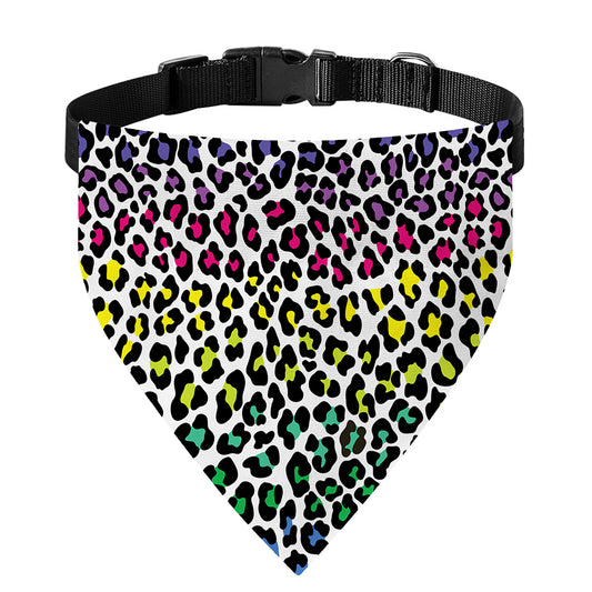 Colorful Leopard Print Over The Collar Dog Bandana