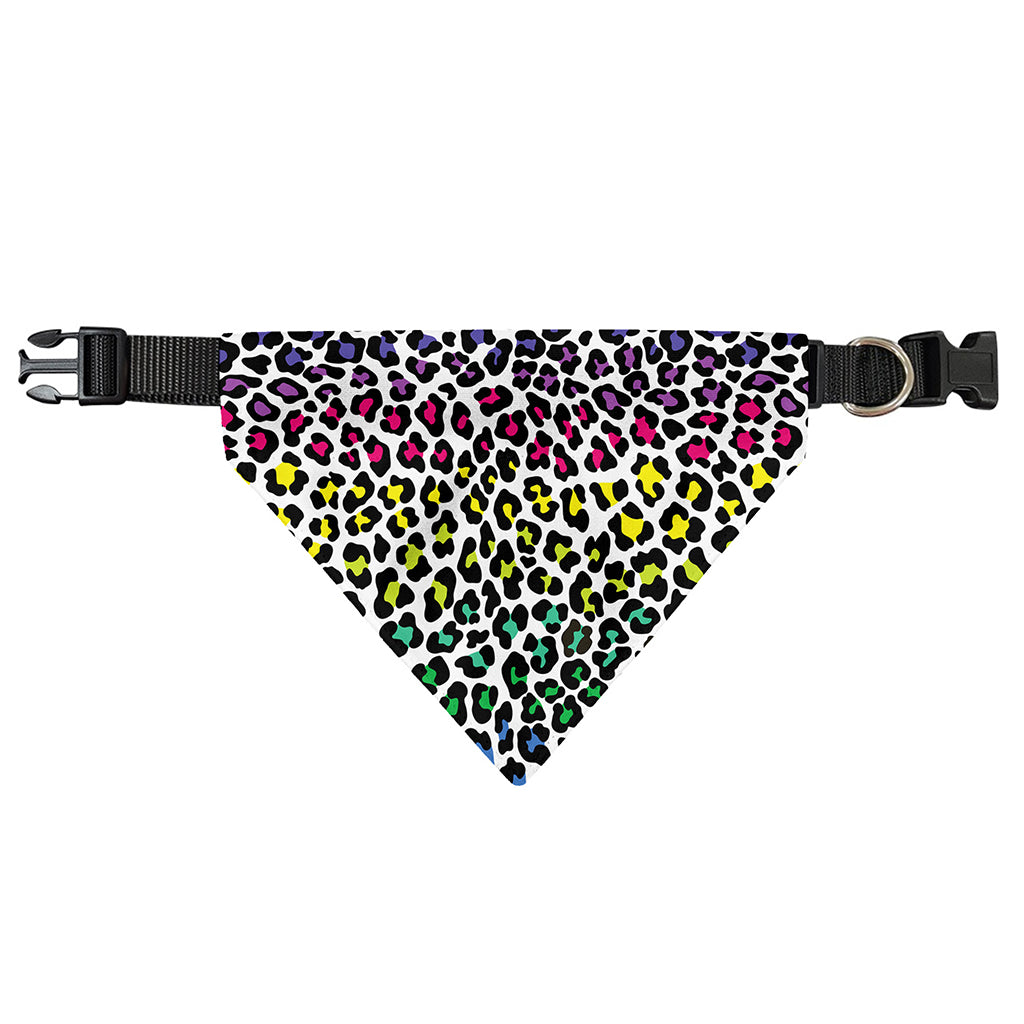 Colorful Leopard Print Over The Collar Dog Bandana