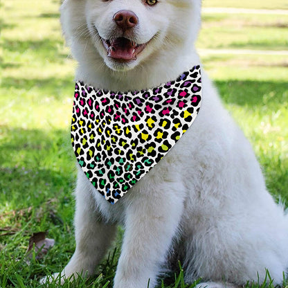 Colorful Leopard Print Over The Collar Dog Bandana