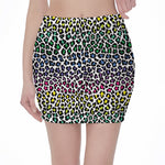 Colorful Leopard Print Pencil Mini Skirt