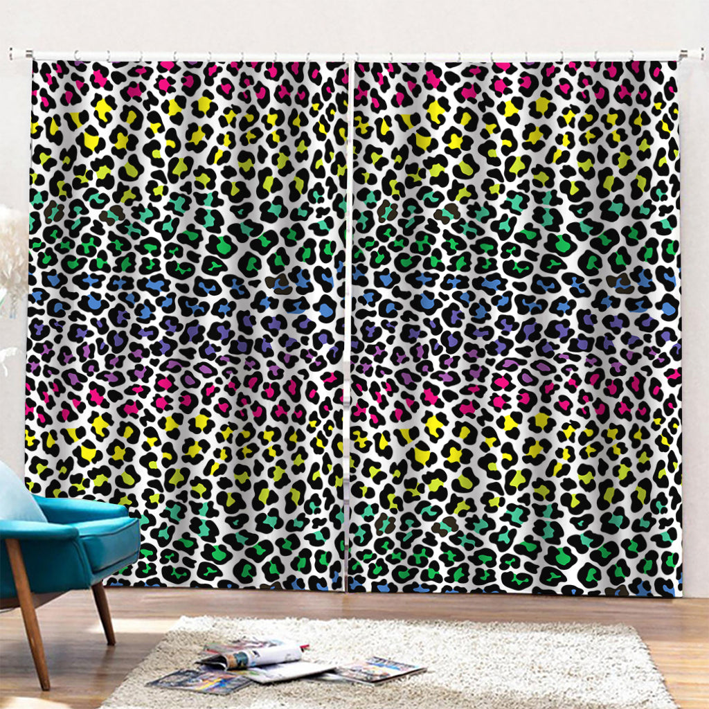 Colorful Leopard Print Pencil Pleat Curtains