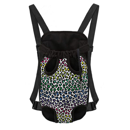 Colorful Leopard Print Pet Carrier Backpack