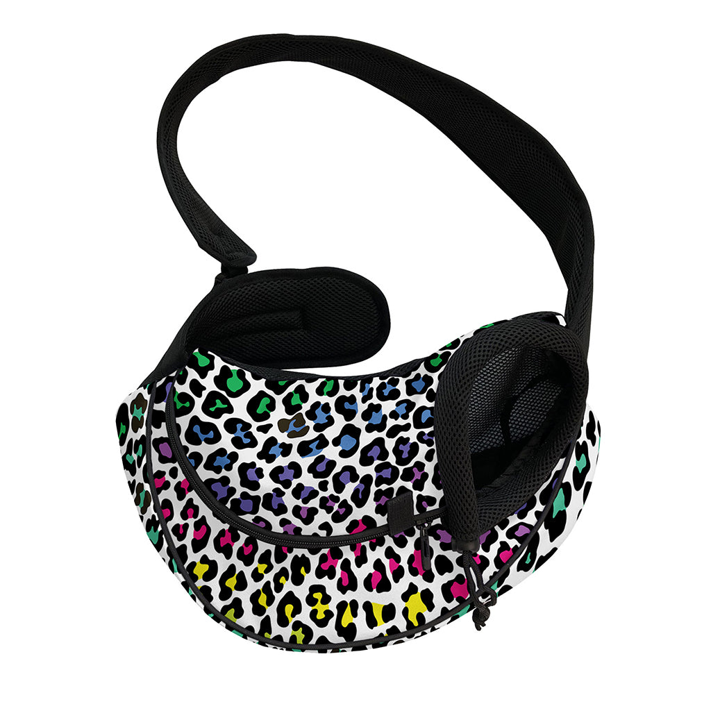 Colorful Leopard Print Pet Sling Carrier