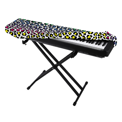 Colorful Leopard Print Piano Keyboard Cover