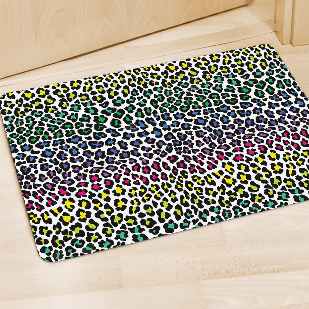 Colorful Leopard Print Polyester Doormat