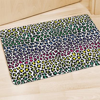 Colorful Leopard Print Polyester Doormat