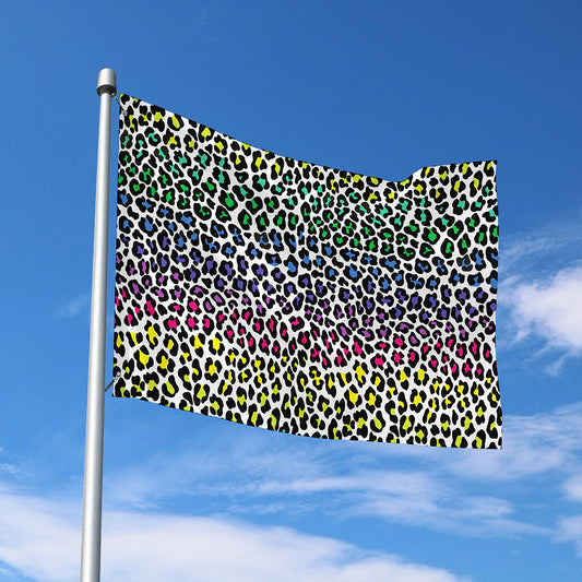 Colorful Leopard Print Polyester Flag