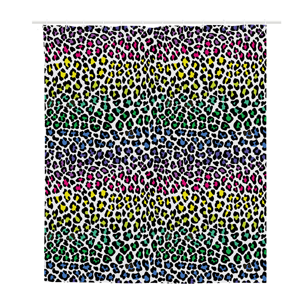 Colorful Leopard Print Polyester Shower Curtain