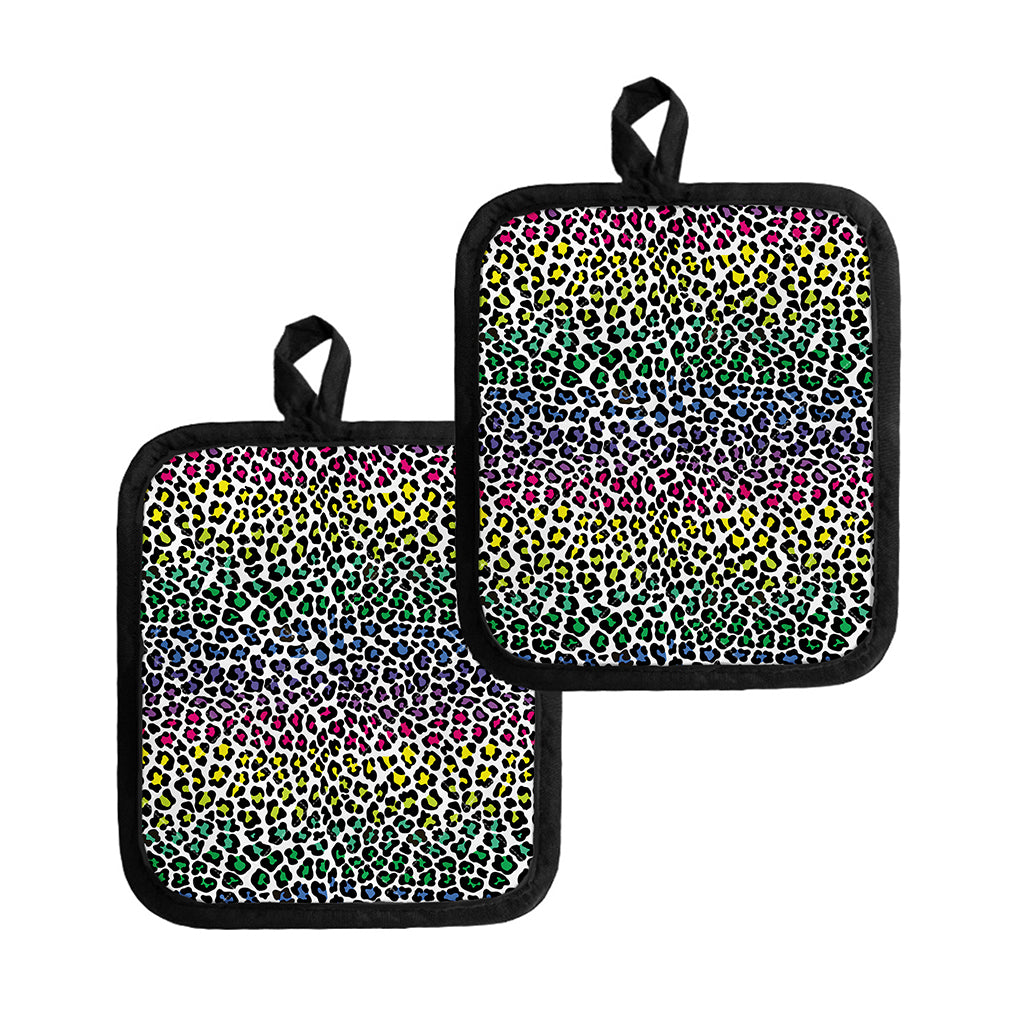 Colorful Leopard Print Pot Holders