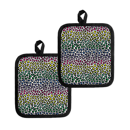 Colorful Leopard Print Pot Holders