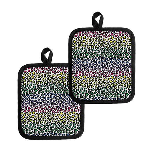 Colorful Leopard Print Pot Holders